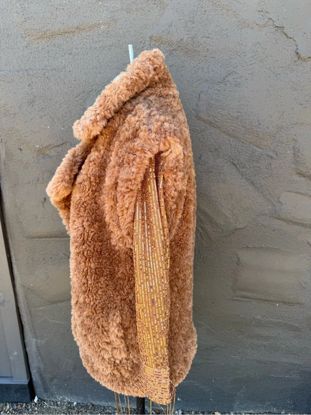 Forever 21 Plush Teddy Vest in Camel Brown